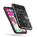 Black & Silver Marble Swirl V8 - iPhone X Swappable Hybrid Case