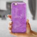 Black Slanted Lines of Purple Clouds iPhone 6/6s or 6/6s Plus 2-Piece Hybrid INK-Fuzed Case