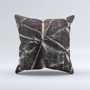 Black Torn Woven Texture ink-Fuzed Decorative Throw Pillow