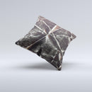 Black Torn Woven Texture ink-Fuzed Decorative Throw Pillow
