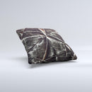 Black Torn Woven Texture ink-Fuzed Decorative Throw Pillow