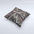 Black Torn Woven Texture ink-Fuzed Decorative Throw Pillow