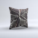 Black Torn Woven Texture ink-Fuzed Decorative Throw Pillow
