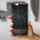 Black Unfocused Glowing Shimmer iPhone 6/6s or 6/6s Plus 2-Piece Hybrid INK-Fuzed Case