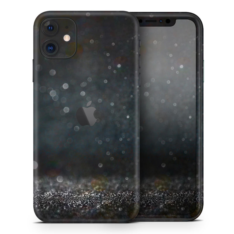 Black Unfocused Glowing Shimmer  - Protective Skin Wrap & Decal – Compatible with iPhone SE to iPhone 17 Pro Max (All Models)