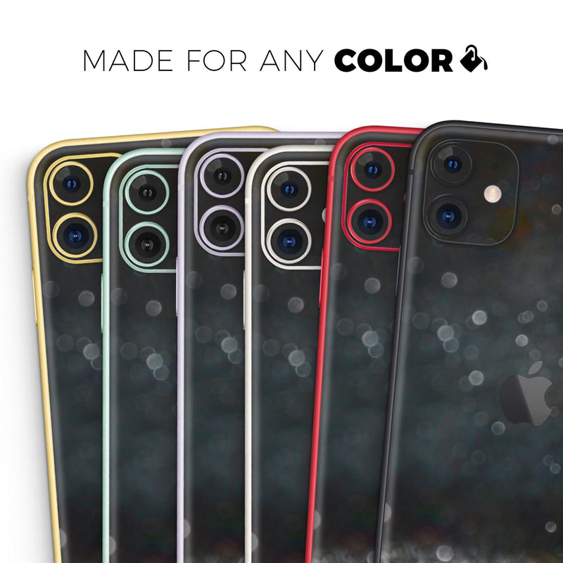Black Unfocused Glowing Shimmer  - Protective Skin Wrap & Decal – Compatible with iPhone SE to iPhone 17 Pro Max (All Models)