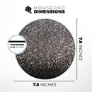 Black Unfocused Sparkle// WaterProof Rubber Foam Backed Anti-Slip Mouse Pad for Home Work Office or Gaming Computer Desk