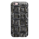 Black Watercolor Patchwork iPhone 6/6s or 6/6s Plus 2-Piece Hybrid INK-Fuzed Case
