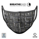 Black Watercolor Patchwork - Made in USA Mouth Cover Unisex Anti-Dust Cotton Blend Reusable & Washable Face Mask with Adjustable Sizing for Adult or Child