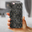 Black Watercolor Ring Pattern iPhone 6/6s or 6/6s Plus 2-Piece Hybrid INK-Fuzed Case