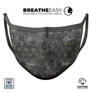 Black Watercolor Ring Pattern - Made in USA Mouth Cover Unisex Anti-Dust Cotton Blend Reusable & Washable Face Mask with Adjustable Sizing for Adult or Child