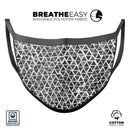 Black Watercolor Triangle Pattern - Made in USA Mouth Cover Unisex Anti-Dust Cotton Blend Reusable & Washable Face Mask with Adjustable Sizing for Adult or Child