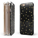 Black Watercolor and Gold Glimmer Polka Dots iPhone 6/6s or 6/6s Plus 2-Piece Hybrid INK-Fuzed Case