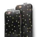 Black Watercolor and Gold Glimmer Polka Dots iPhone 6/6s or 6/6s Plus 2-Piece Hybrid INK-Fuzed Case