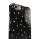 Black Watercolor and Gold Glimmer Polka Dots iPhone 6/6s or 6/6s Plus 2-Piece Hybrid INK-Fuzed Case