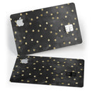 Black Watercolor and Gold Glimmer Polka Dots - Premium Protective Decal Skin-Kit for the Apple Credit Card