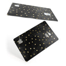 Black Watercolor and Gold Glimmer Polka Dots - Premium Protective Decal Skin-Kit for the Apple Credit Card