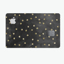 Black Watercolor and Gold Glimmer Polka Dots - Premium Protective Decal Skin-Kit for the Apple Credit Card
