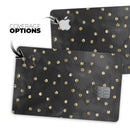Black Watercolor and Gold Glimmer Polka Dots - Premium Protective Decal Skin-Kit for the Apple Credit Card