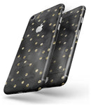 Black Watercolor and Gold Glimmer Polka Dots - Skin-kit for the iPhone 8 or 8 Plus