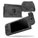 Black Watercolor with White Chevron - Skin Wrap Decal for Nintendo Switch Lite Console & Dock - 3DS XL - 2DS - Pro - DSi - Wii - Joy-Con Gaming Controller