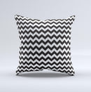 Black & White Chevron Pattern Ink-Fuzed Decorative Throw Pillow