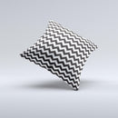 Black & White Chevron Pattern Ink-Fuzed Decorative Throw Pillow