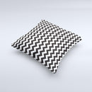 Black & White Chevron Pattern Ink-Fuzed Decorative Throw Pillow