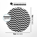 Black & White Chevron Pattern V2// WaterProof Rubber Foam Backed Anti-Slip Mouse Pad for Home Work Office or Gaming Computer Desk