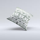 Black White Floral Aztec Pattern ink-Fuzed Decorative Throw Pillow