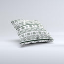 Black White Floral Aztec Pattern ink-Fuzed Decorative Throw Pillow