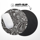Black & White Pasiley Pattern// WaterProof Rubber Foam Backed Anti-Slip Mouse Pad for Home Work Office or Gaming Computer Desk