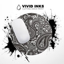Black & White Pasiley Pattern// WaterProof Rubber Foam Backed Anti-Slip Mouse Pad for Home Work Office or Gaming Computer Desk