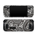 Black & White Pasiley Pattern // Full Body Skin Decal Wrap Kit for the Steam Deck handheld gaming computer