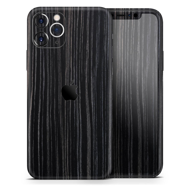 Black Wood Texture 2  - Protective Skin Wrap & Decal – Compatible with iPhone SE to iPhone 17 Pro Max (All Models)