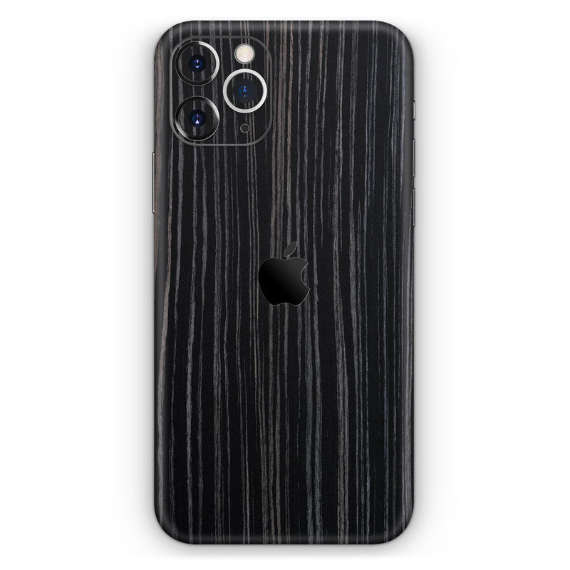 Black Wood Texture 2  - Protective Skin Wrap & Decal – Compatible with iPhone SE to iPhone 17 Pro Max (All Models)