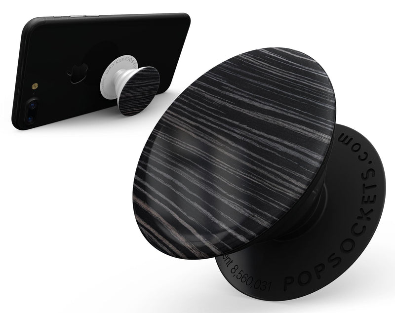 Black Wood Texture - Skin Kit for PopSockets and other Smartphone Extendable Grips & Stands