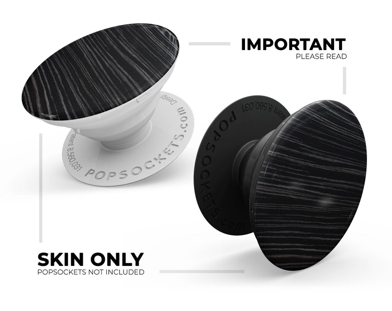 Black Wood Texture - Skin Kit for PopSockets and other Smartphone Extendable Grips & Stands