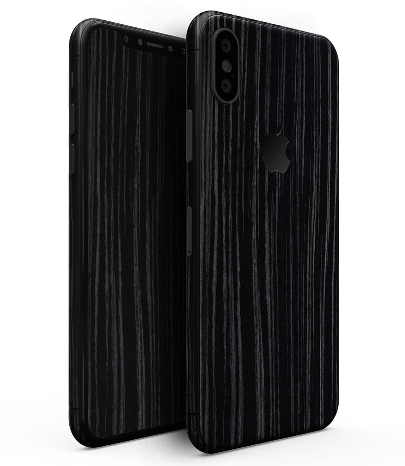 Black Wood Texture - iPhone XS MAX, XS/X, 8/8+, 7/7+, 5/5S/SE Skin-Kit (All iPhones Available)