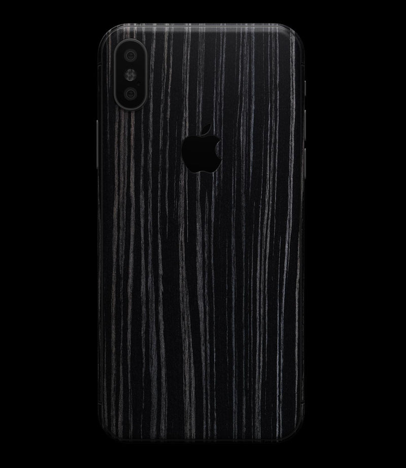 Black Wood Texture - iPhone XS MAX, XS/X, 8/8+, 7/7+, 5/5S/SE Skin-Kit (All iPhones Available)