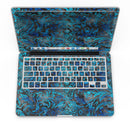 Black and Blue Damask Watercolor Pattern - MacBook Pro with Retina Display Full-Coverage Skin Kit