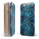 Black and Blue Damask Watercolor Pattern iPhone 6/6s or 6/6s Plus 2-Piece Hybrid INK-Fuzed Case