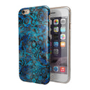 Black and Blue Damask Watercolor Pattern iPhone 6/6s or 6/6s Plus 2-Piece Hybrid INK-Fuzed Case