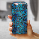Black and Blue Damask Watercolor Pattern iPhone 6/6s or 6/6s Plus 2-Piece Hybrid INK-Fuzed Case
