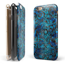 Black and Blue Damask Watercolor Pattern iPhone 6/6s or 6/6s Plus 2-Piece Hybrid INK-Fuzed Case