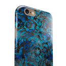 Black and Blue Damask Watercolor Pattern iPhone 6/6s or 6/6s Plus 2-Piece Hybrid INK-Fuzed Case