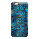 Black and Blue Damask Watercolor Pattern iPhone 6/6s or 6/6s Plus 2-Piece Hybrid INK-Fuzed Case
