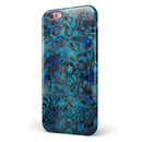 Black and Blue Damask Watercolor Pattern iPhone 6/6s or 6/6s Plus 2-Piece Hybrid INK-Fuzed Case