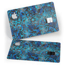 Black and Blue Damask Watercolor Pattern - Premium Protective Decal Skin-Kit for the Apple Credit Card