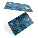 Black and Blue Damask Watercolor Pattern - Premium Protective Decal Skin-Kit for the Apple Credit Card